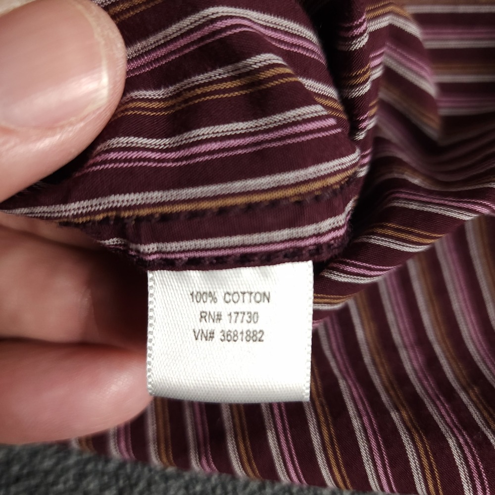 Keanan Duffty England's Dreaming Mens XXL Burgundy Stripe Button Down Shirt - Picture 7 of 8